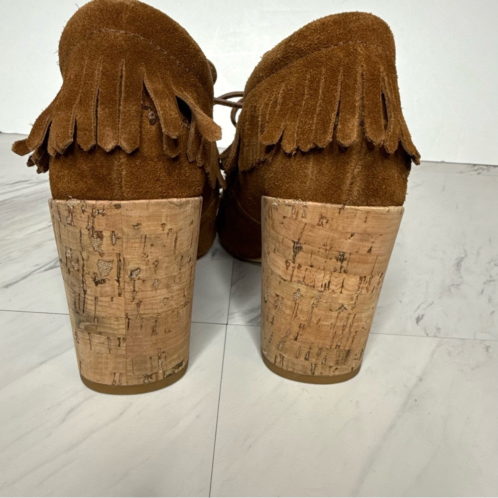 Tory Burch Huntington Fringe Brown Suede Beaded Bootie 5 1/2 M - Picture 4 of 14